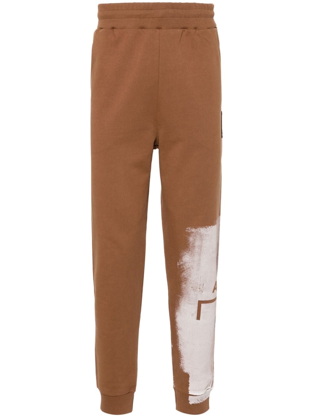 Brushstroke cotton track pants - 1