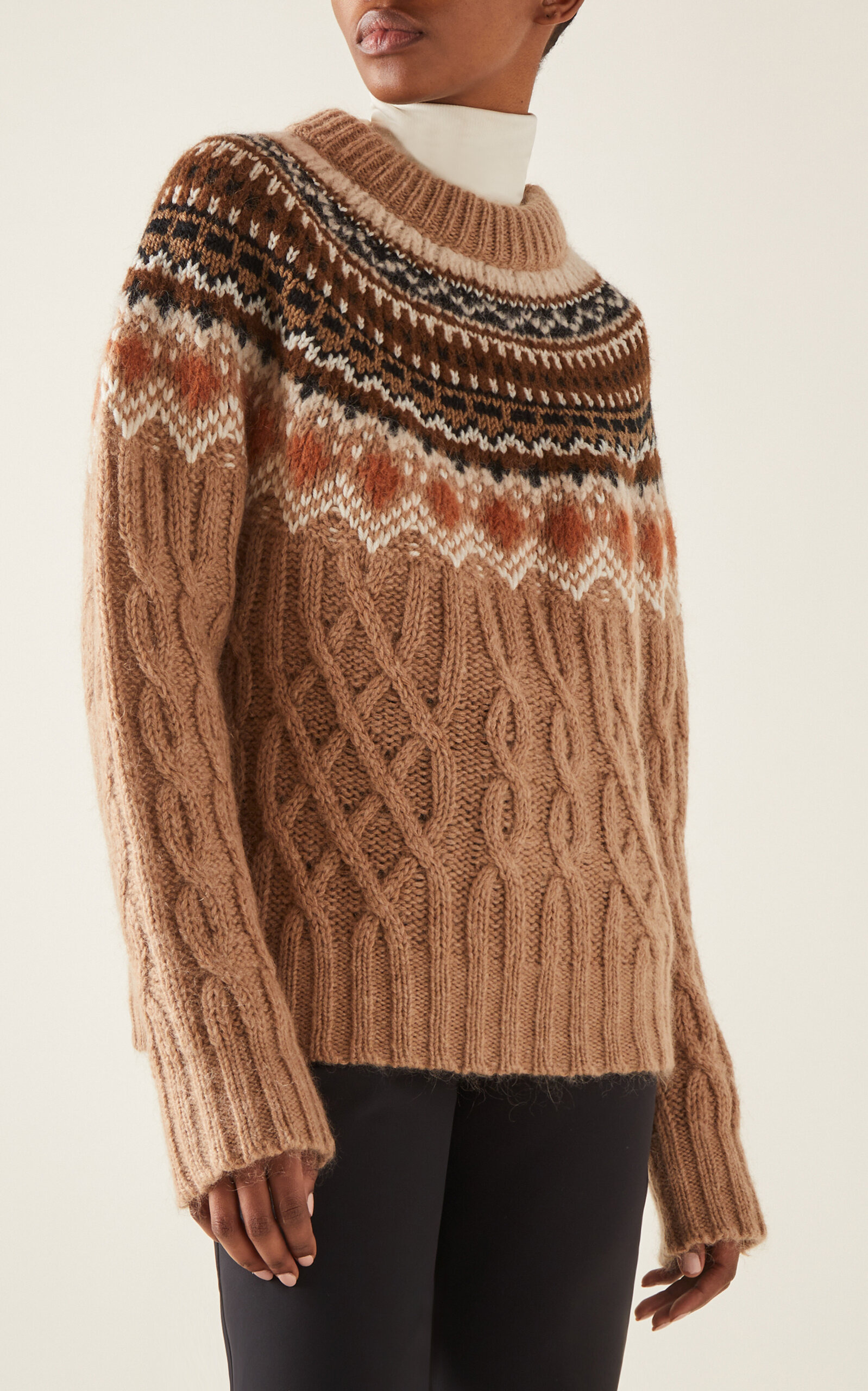 Knit Wool-Mohair Sweater brown - 2