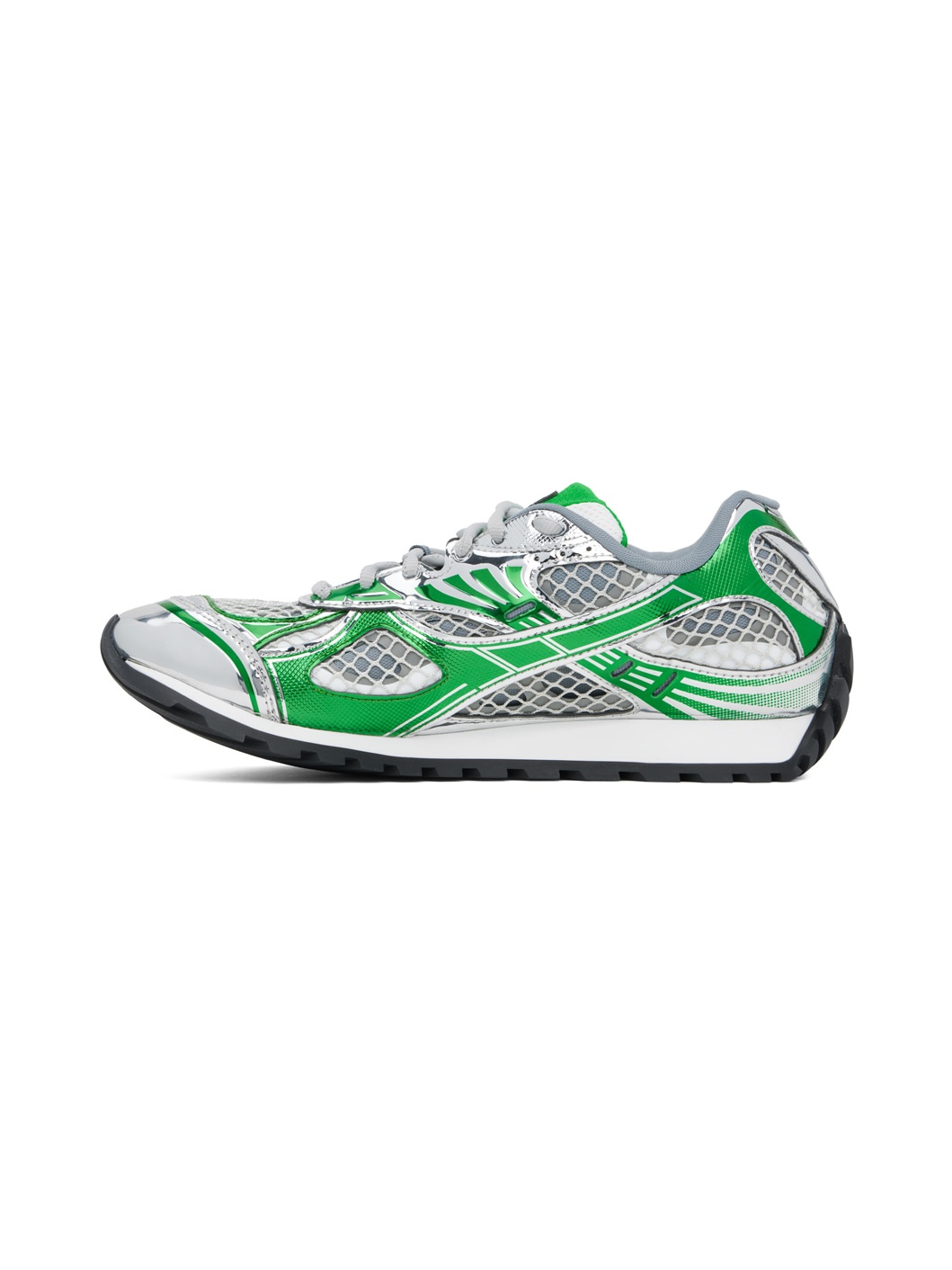 Silver & Green Orbit Sneakers - 3