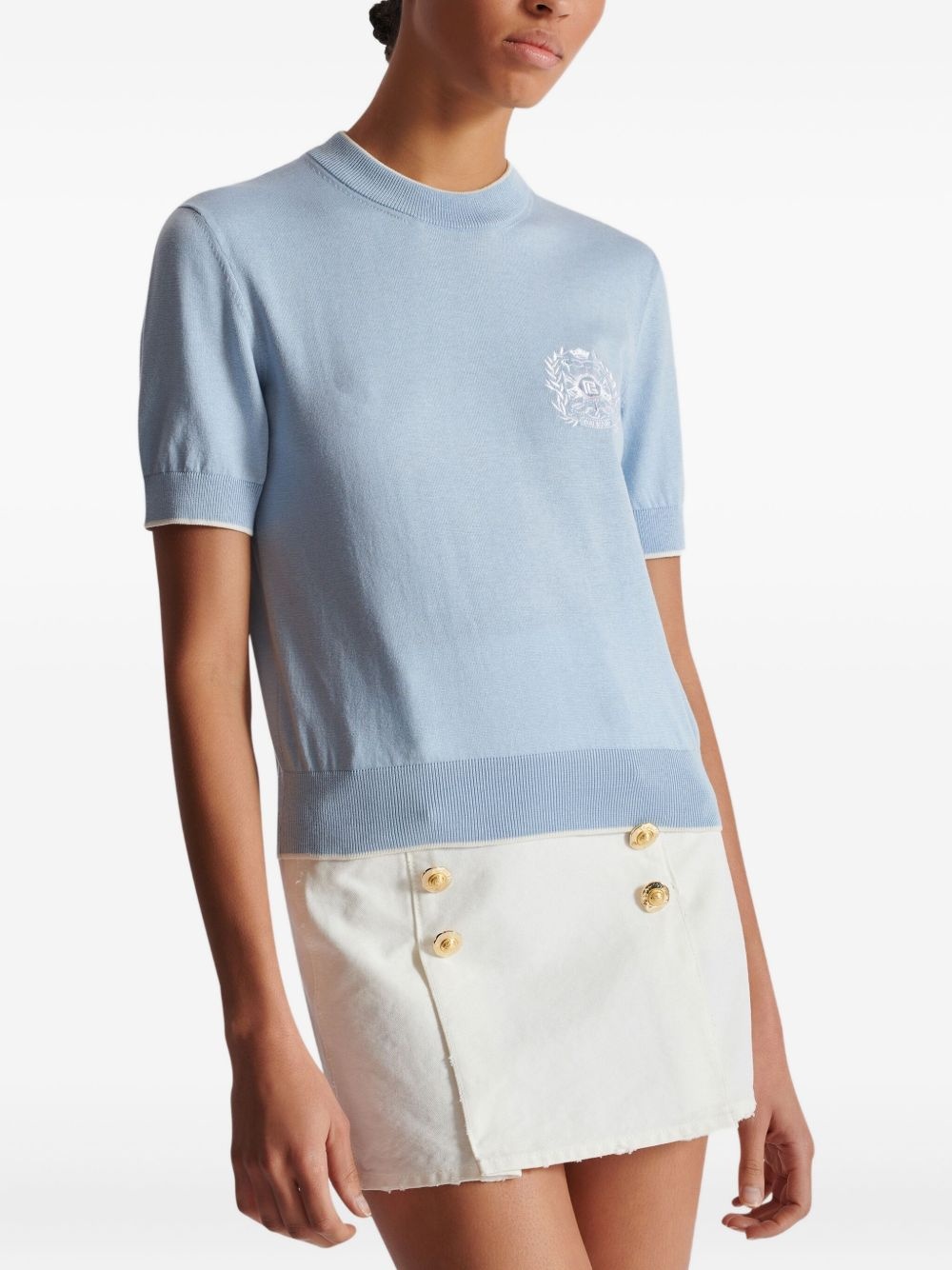 Emblème-embroidered T-shirt - 5
