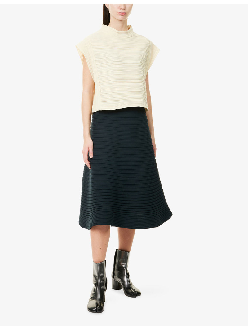 Pleats Please Issey Miyake Funnel-Neck Knitted Vest Top outlook