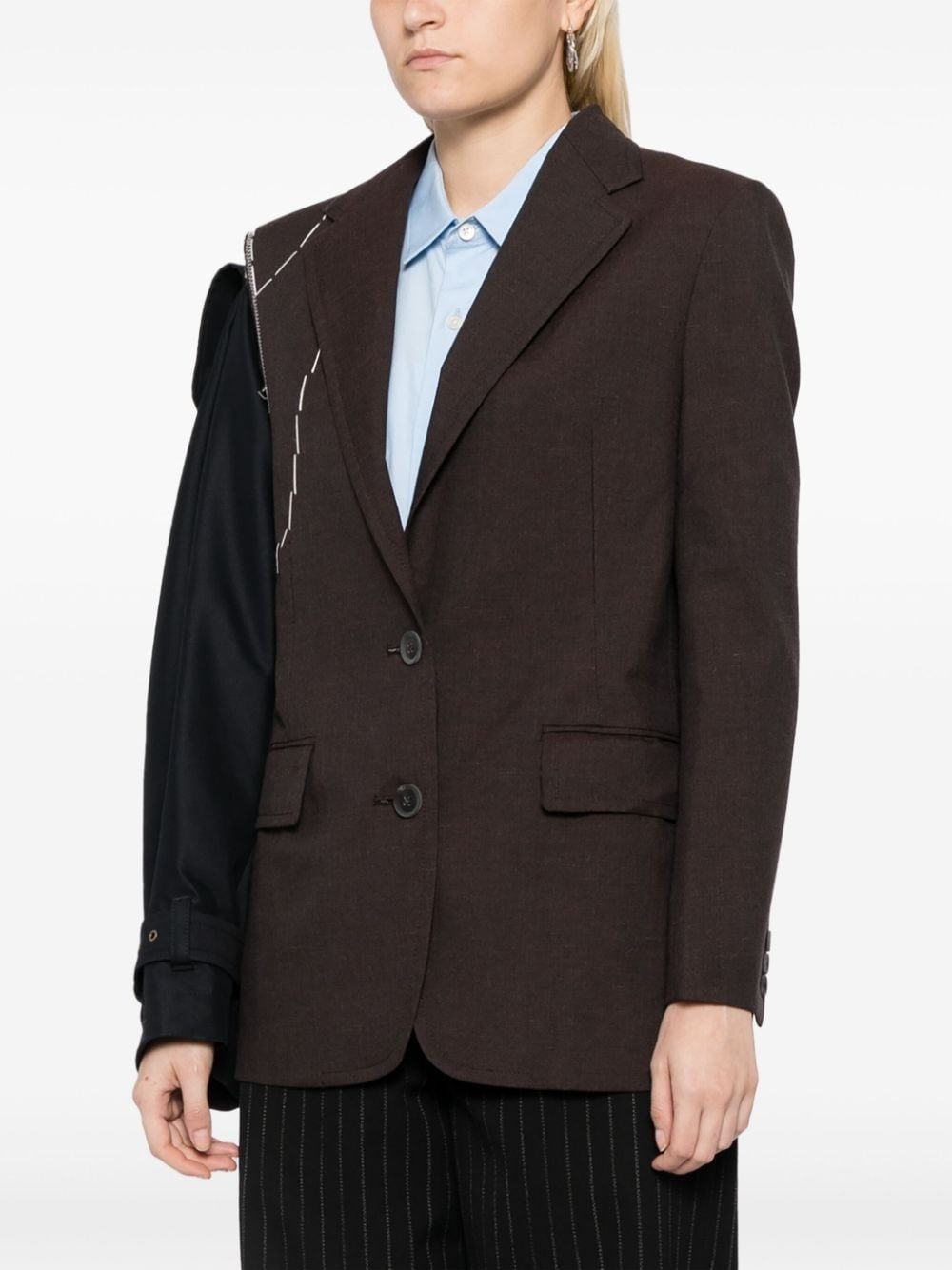 deconstructed panelled single-breasted blazer - 3