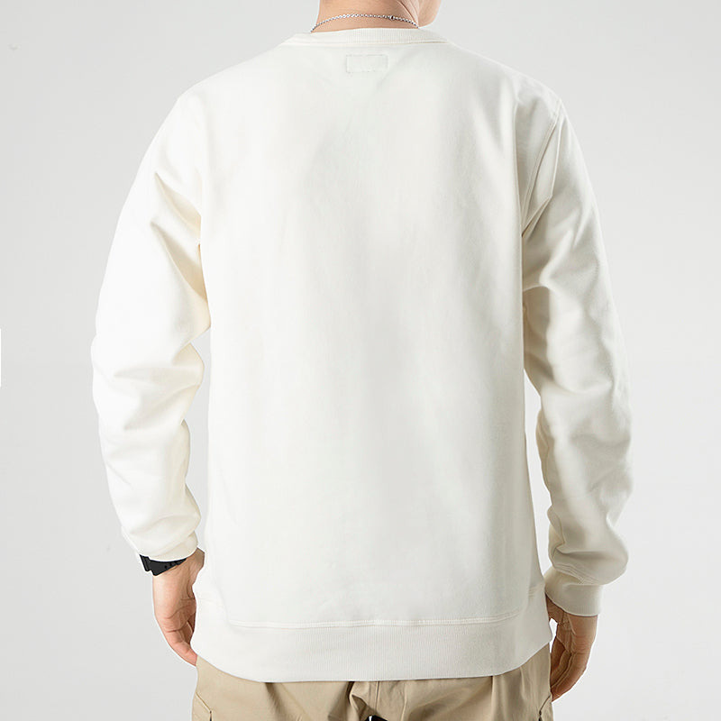 Men's Converse Jack Purcell Athleisure Casual Sports Fleece Round Neck Pullover White 10022516-A01 - 4