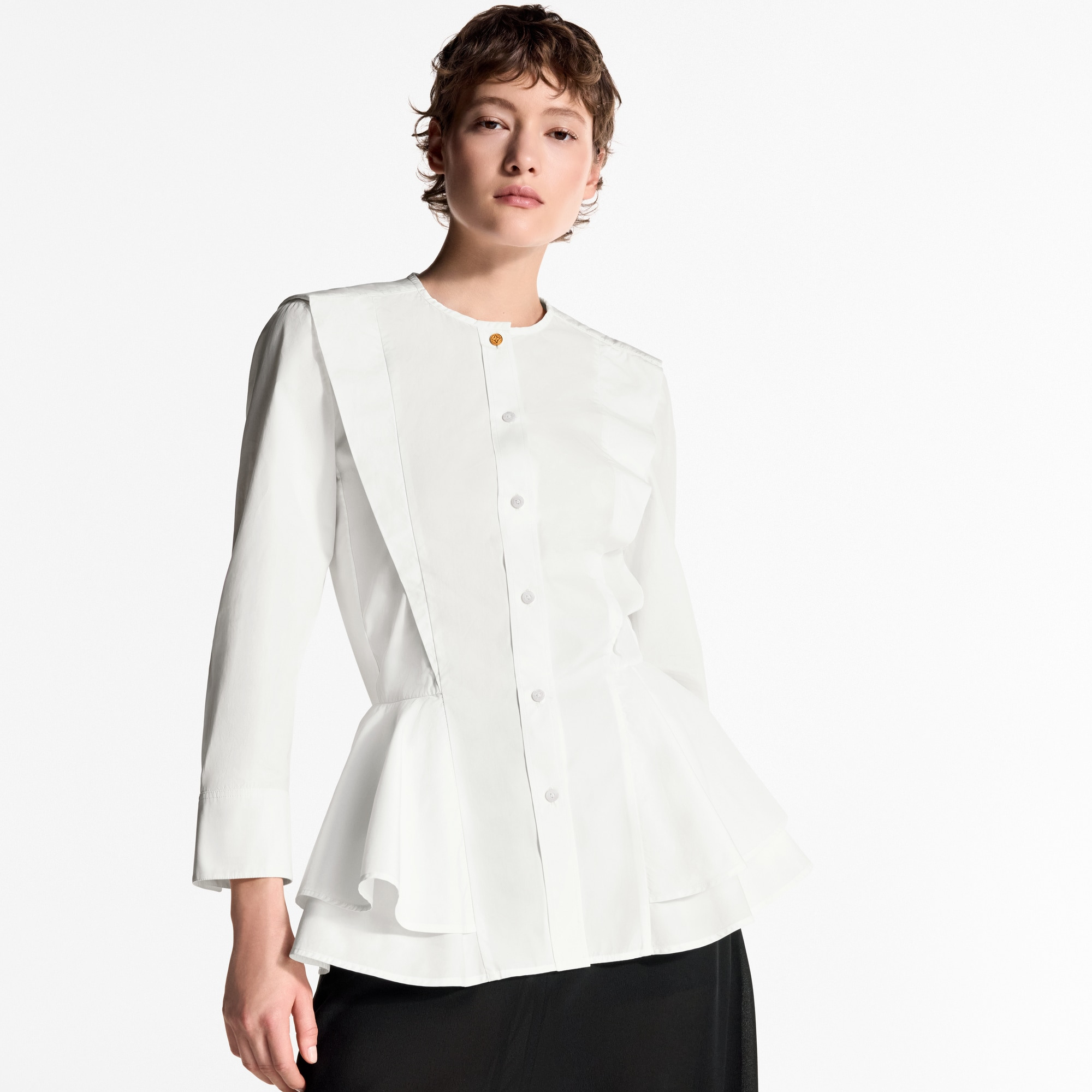 Poplin Peplum Blouse - 2