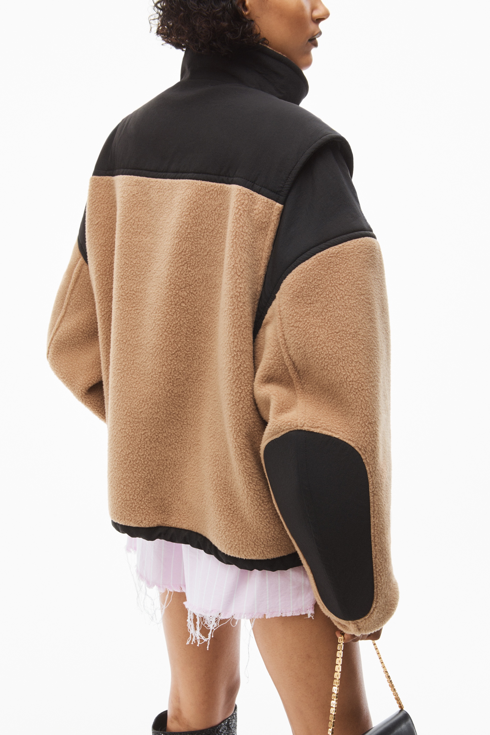 NYLON COMBO JACKET IN PLUSH DOUBLE FLEECE - 6