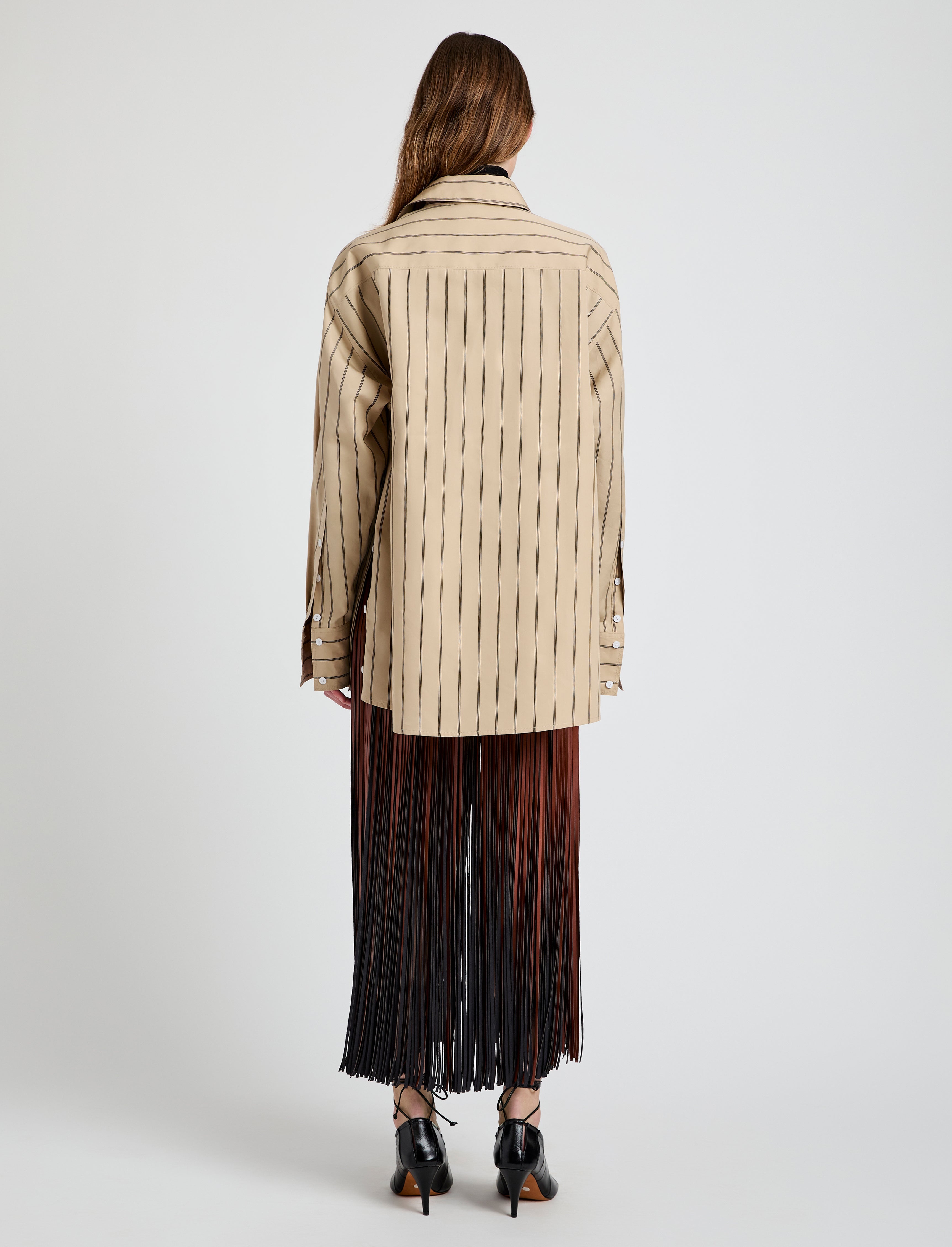 Veda Skirt in Faux Leather Fringe - 4