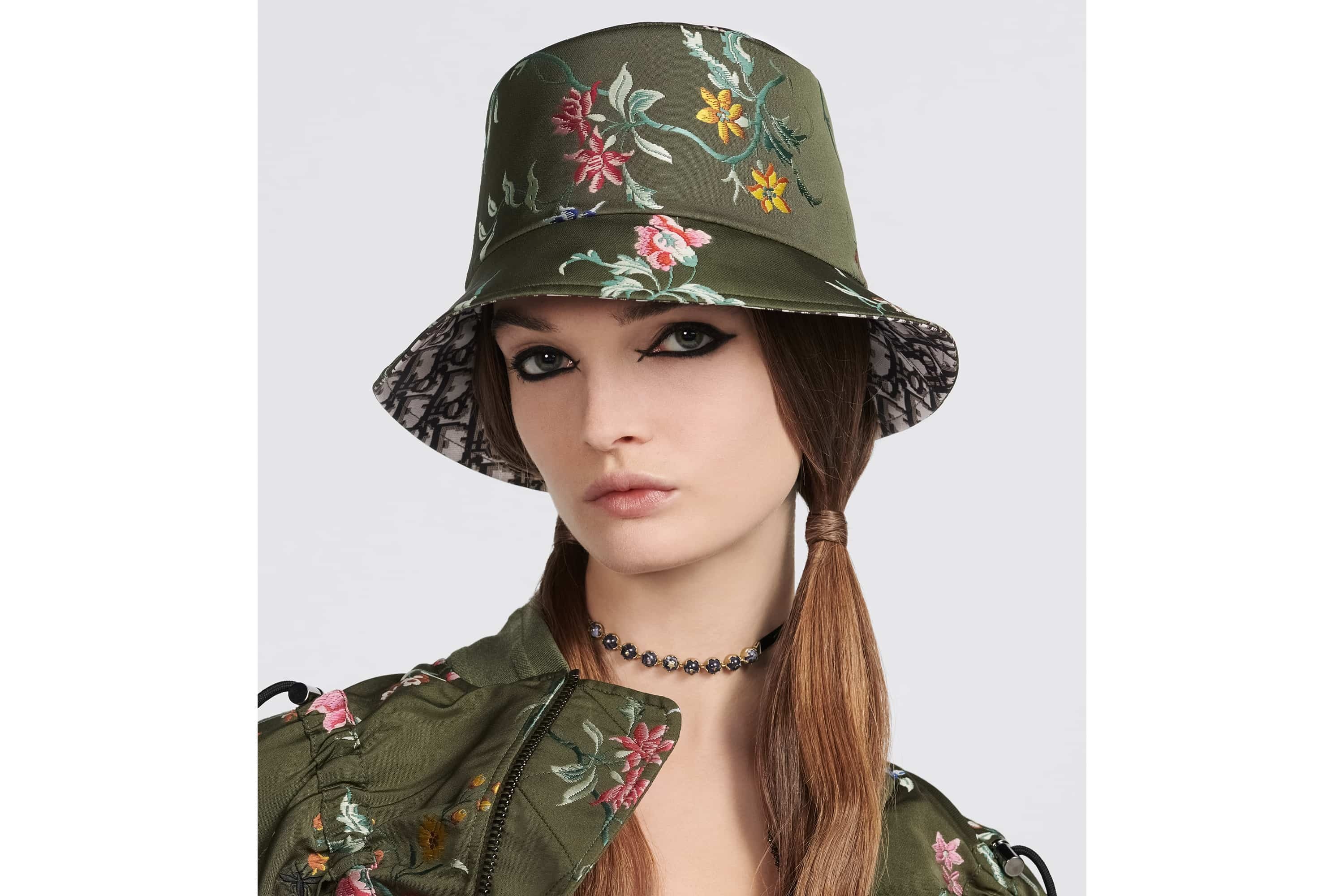 Teddy-D Dior Petites Fleurs Reversible Small Brim Bucket Hat - 12