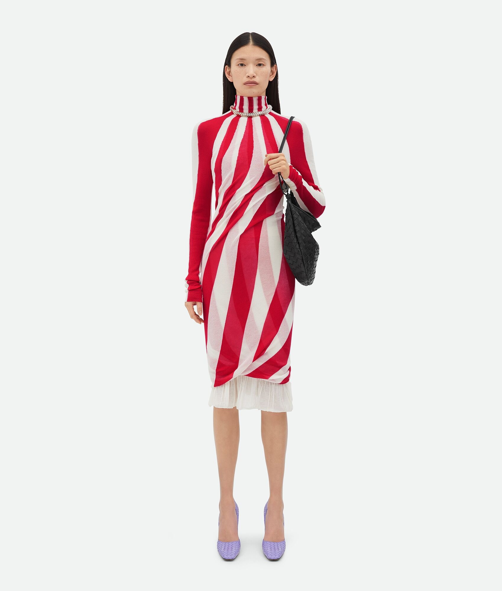 Light Cotton Striped Midi Dress - 5