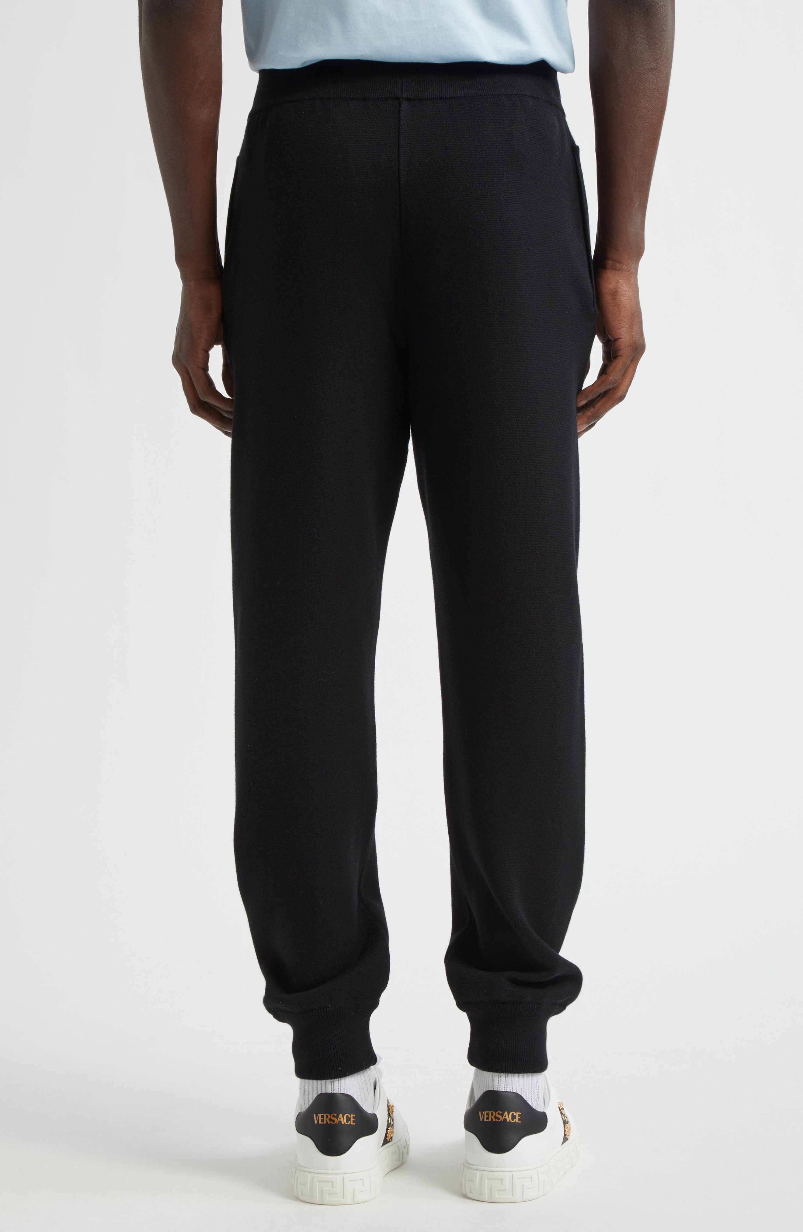 Versace Medusa Biggie Cotton & Cashmere Joggers in Black at Nordstrom - 3