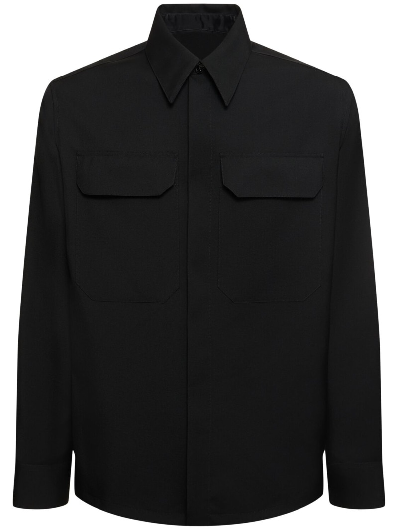 Fine wool gabardine shirt - 1