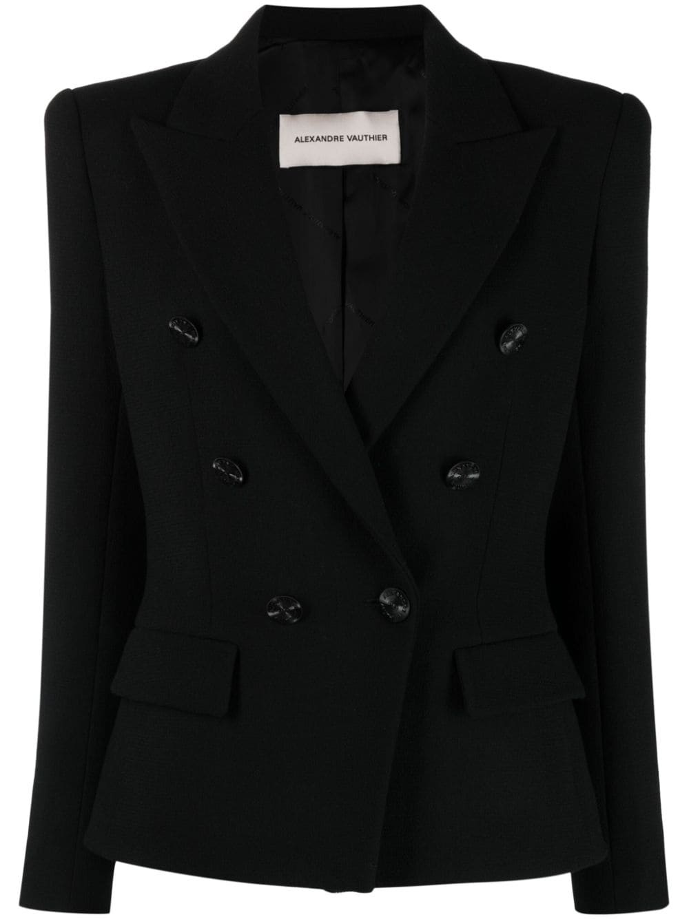 double-breasted wool blazer - 1
