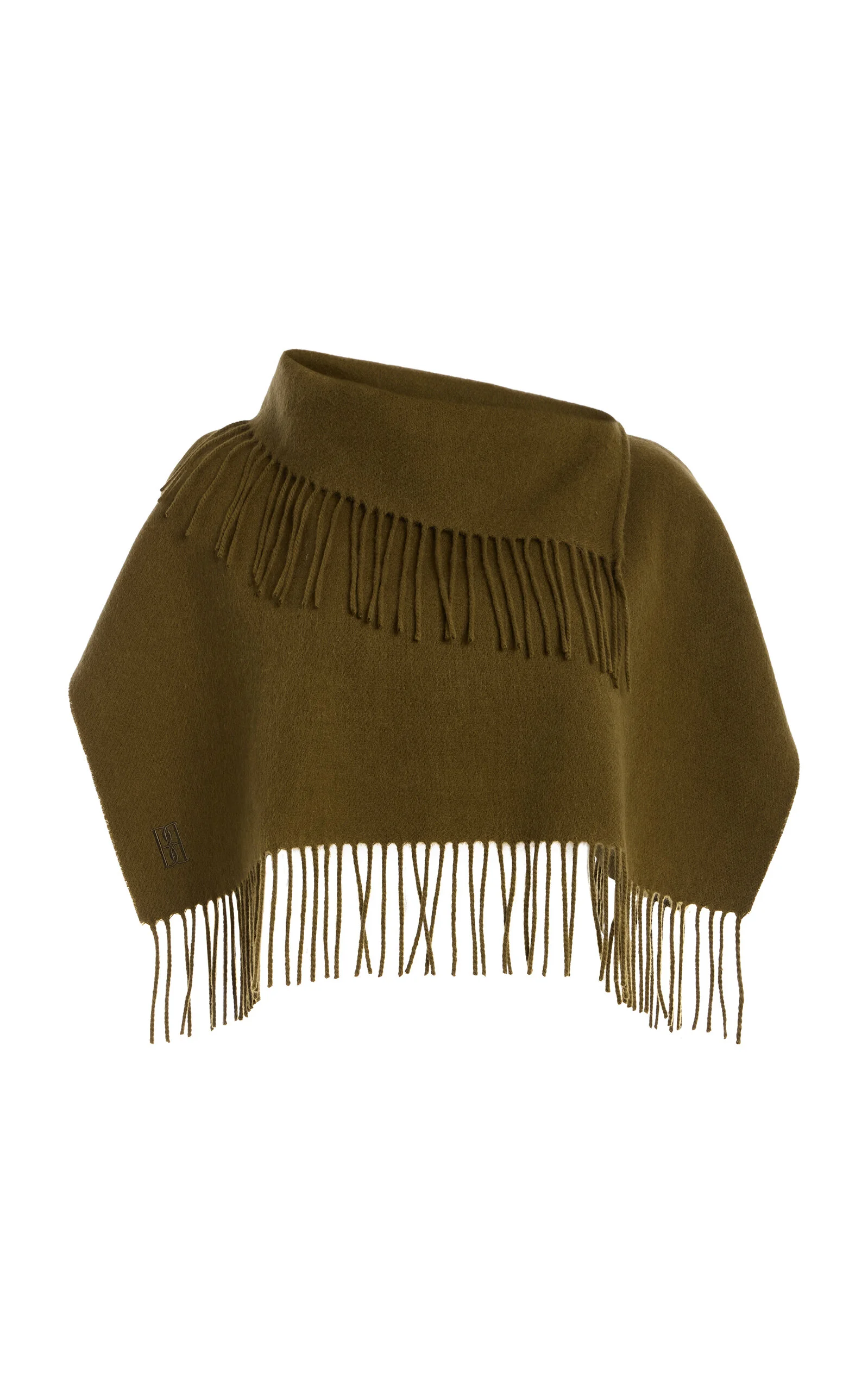 Turtla Fringed Scarf olive - 1