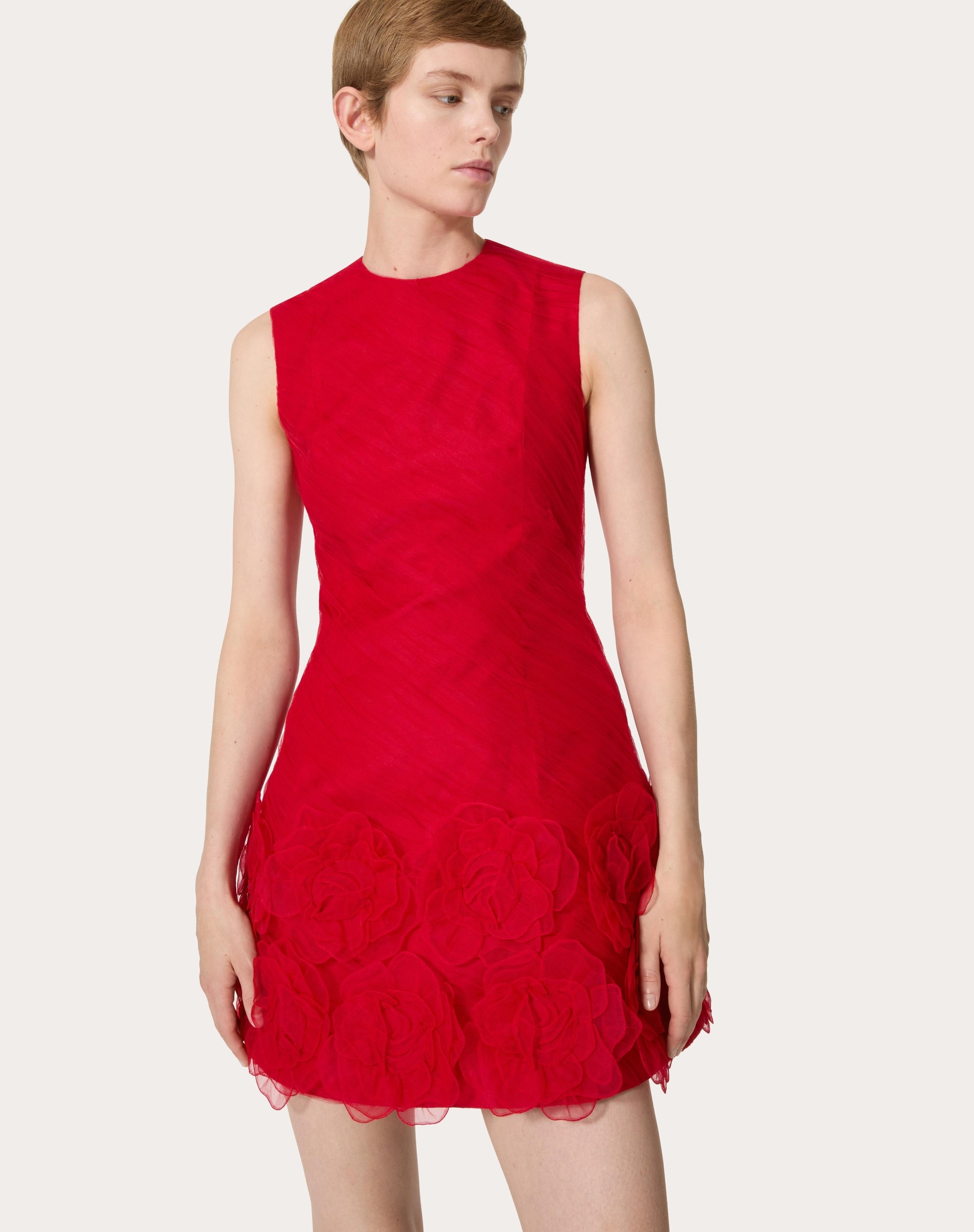 Valentino TULLE ILLUSIONE EMBROIDERED SHORT DRESS - 5B0VAEF51ED_157 |  REVERSIBLE