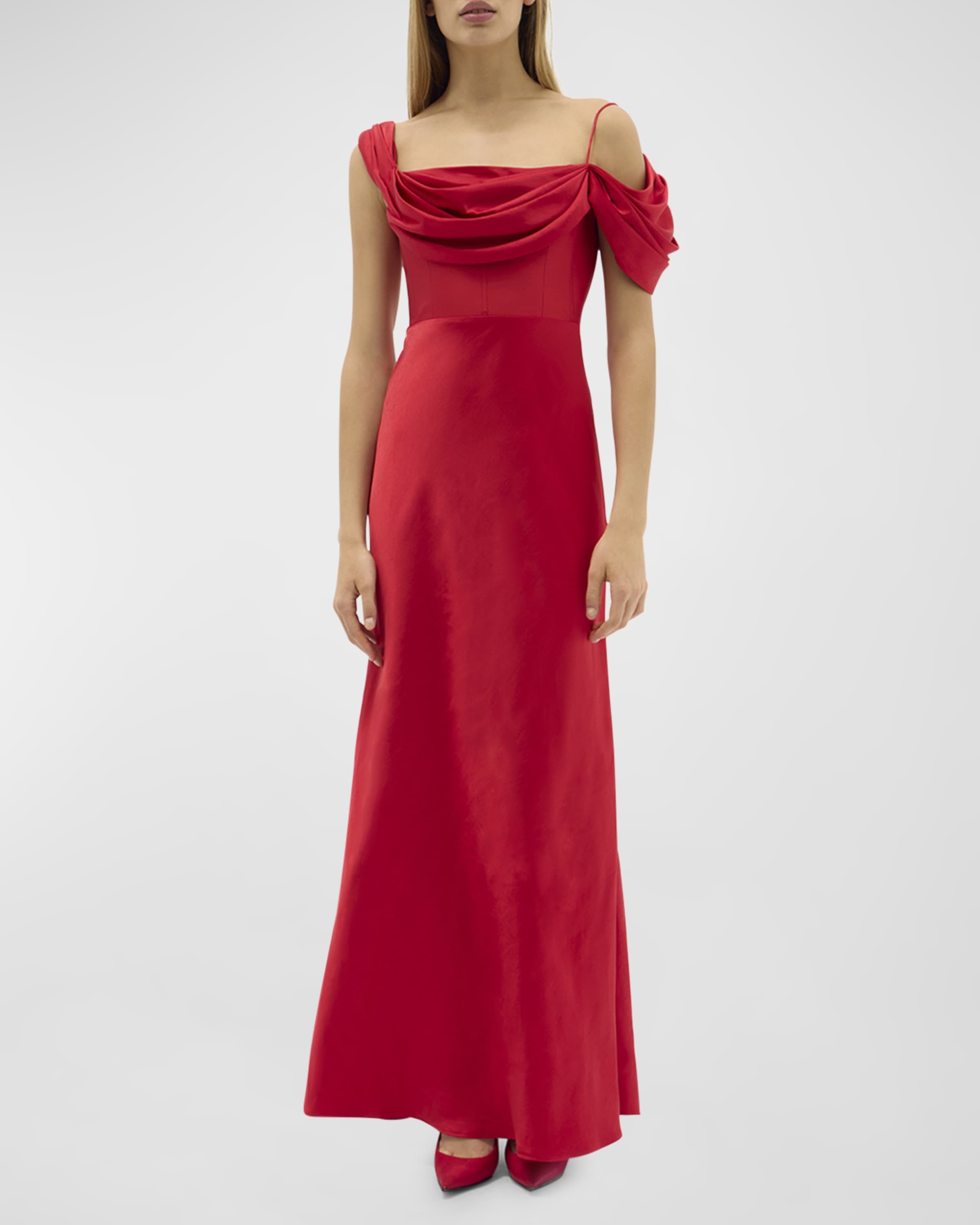 Sawyer Draped One-Shoulder Gown - 1