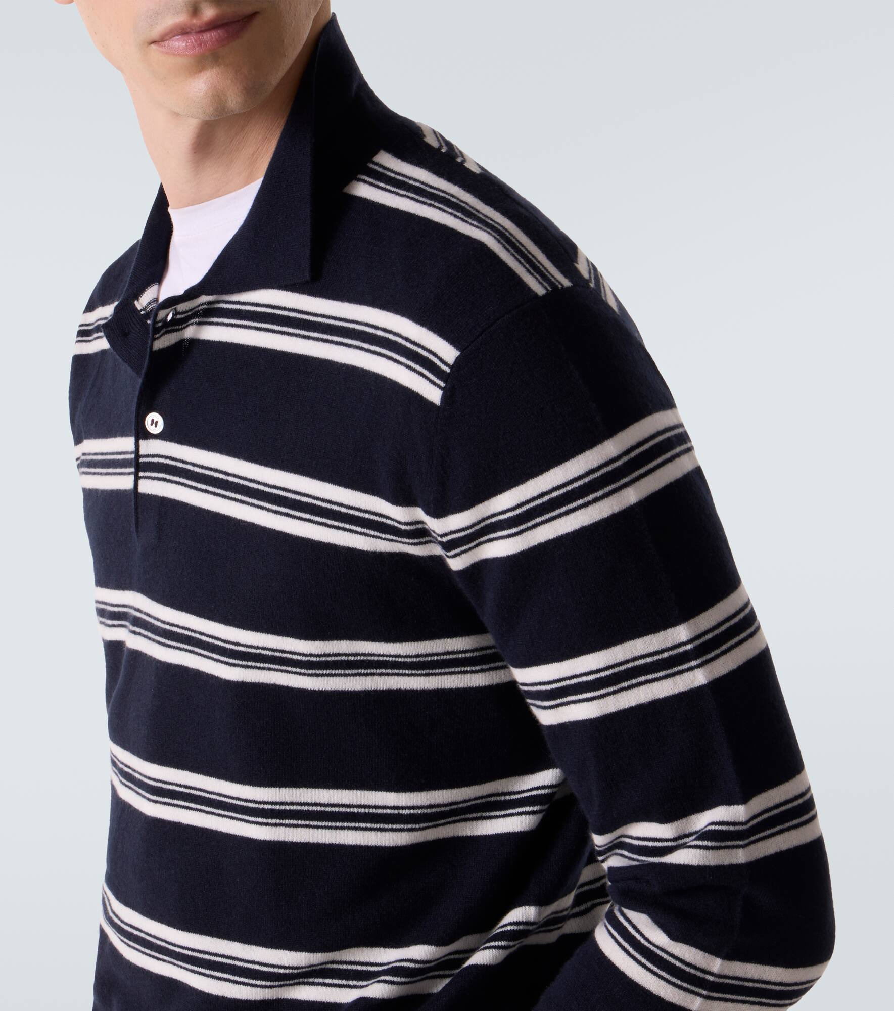 Mr Swansea striped cashmere polo sweater - 5