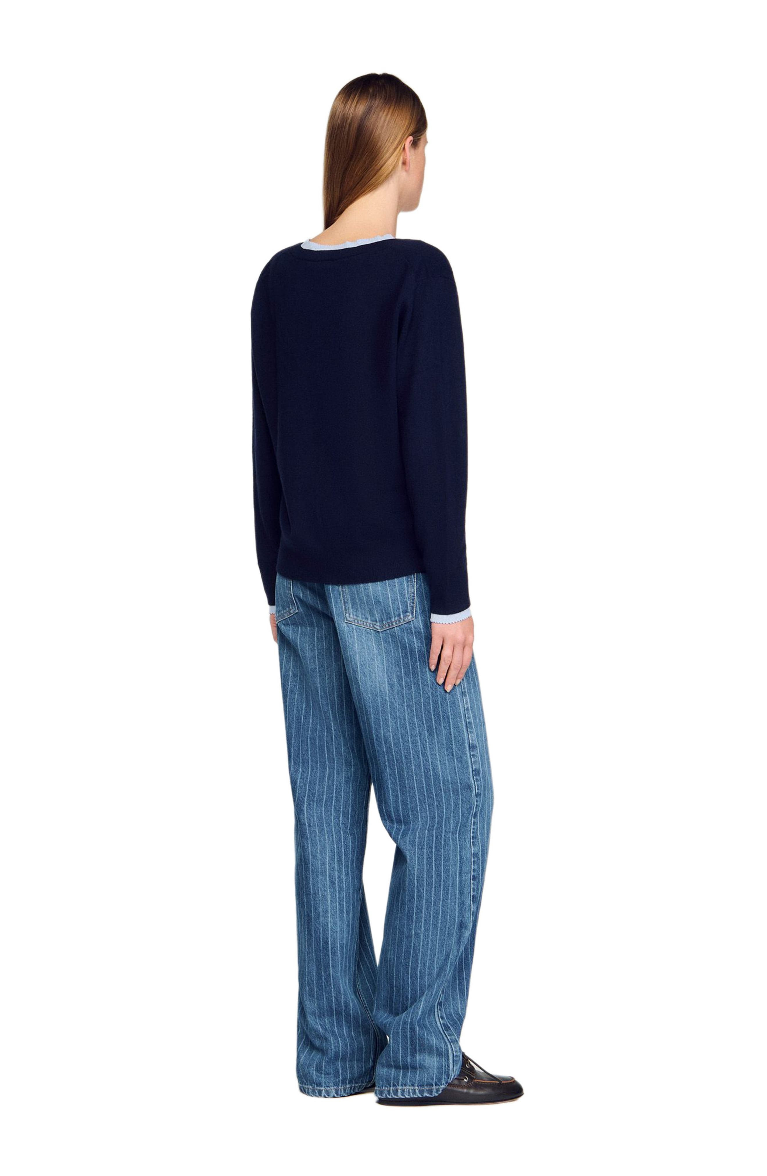 SANDRO Wool and cashmere sweater in Navy Blue at Nordstrom - 2