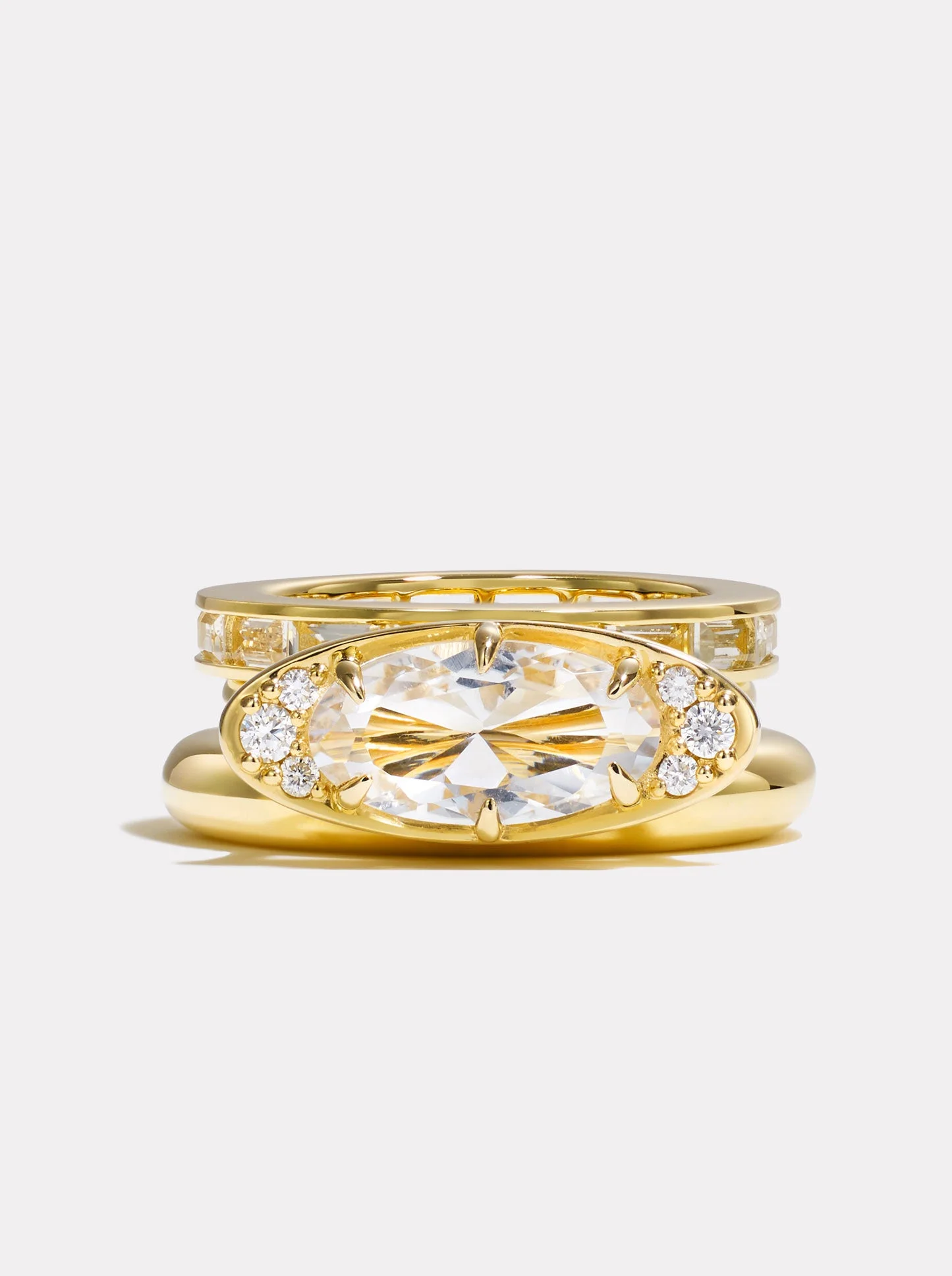 Stack_Ellipse Prism Ring Stack | White Topaz - 1
