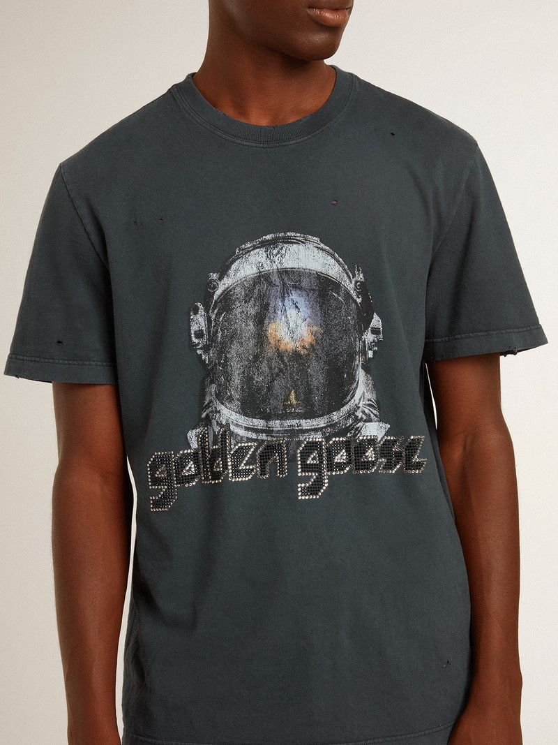 Black T-shirt with multicolor print 6