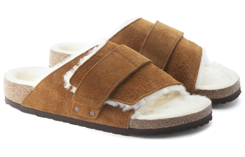 Birkenstock Kyoto Shearling Suede Leather 'Mink' 1023202 3