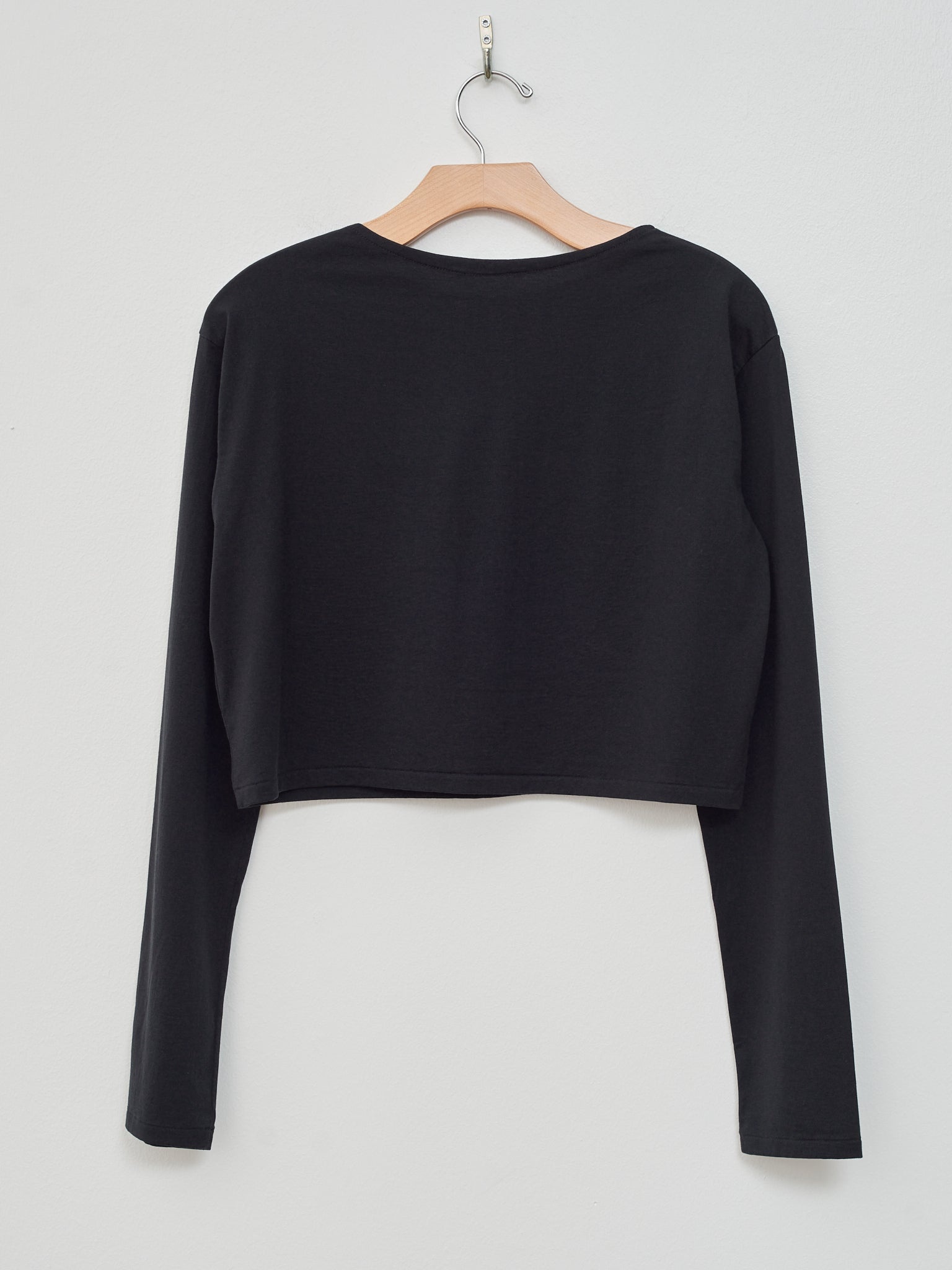 Organic Cotton High Gauge Jersey Boat Neck L/S Tee - Black - 6