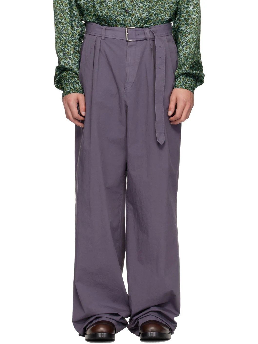 Purple Poplin Trousers - 1