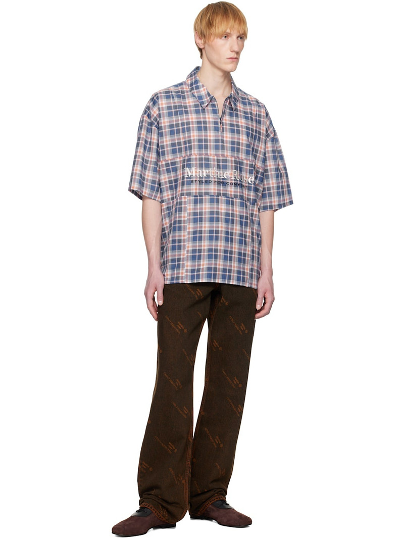 Martine Rose Blue & Red Zip Polo outlook