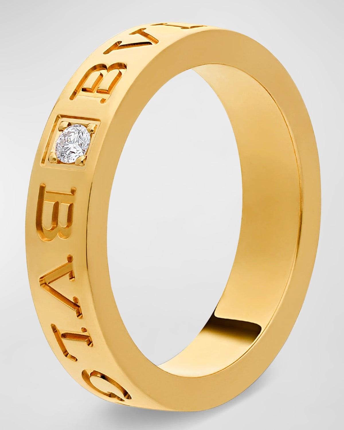 18K Yellow Gold B.Zero1 Logo Diamond Ring - 3