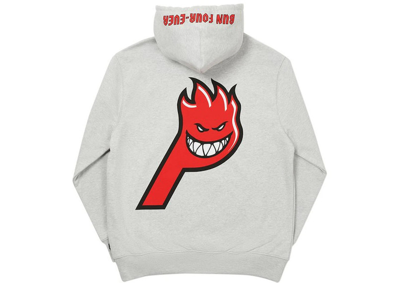 Palace Spitfire Live To Bun Hood Grey Marl 1