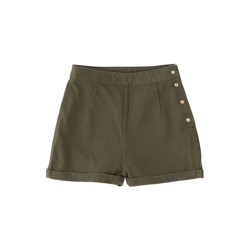 PRISCILLA SHORTS DMGD CHINO W OLIVE - 1