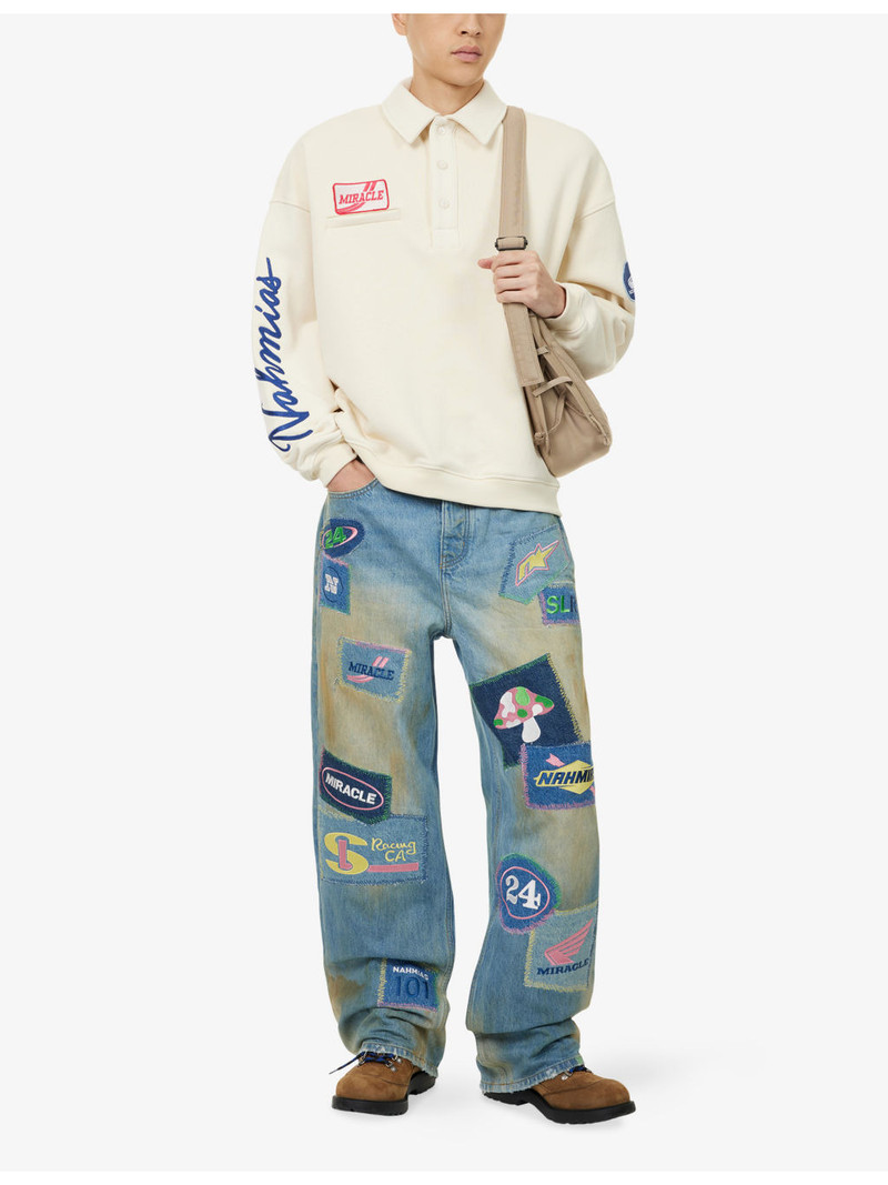 NAHMIAS Patch Straight-Leg Denim Jeans outlook