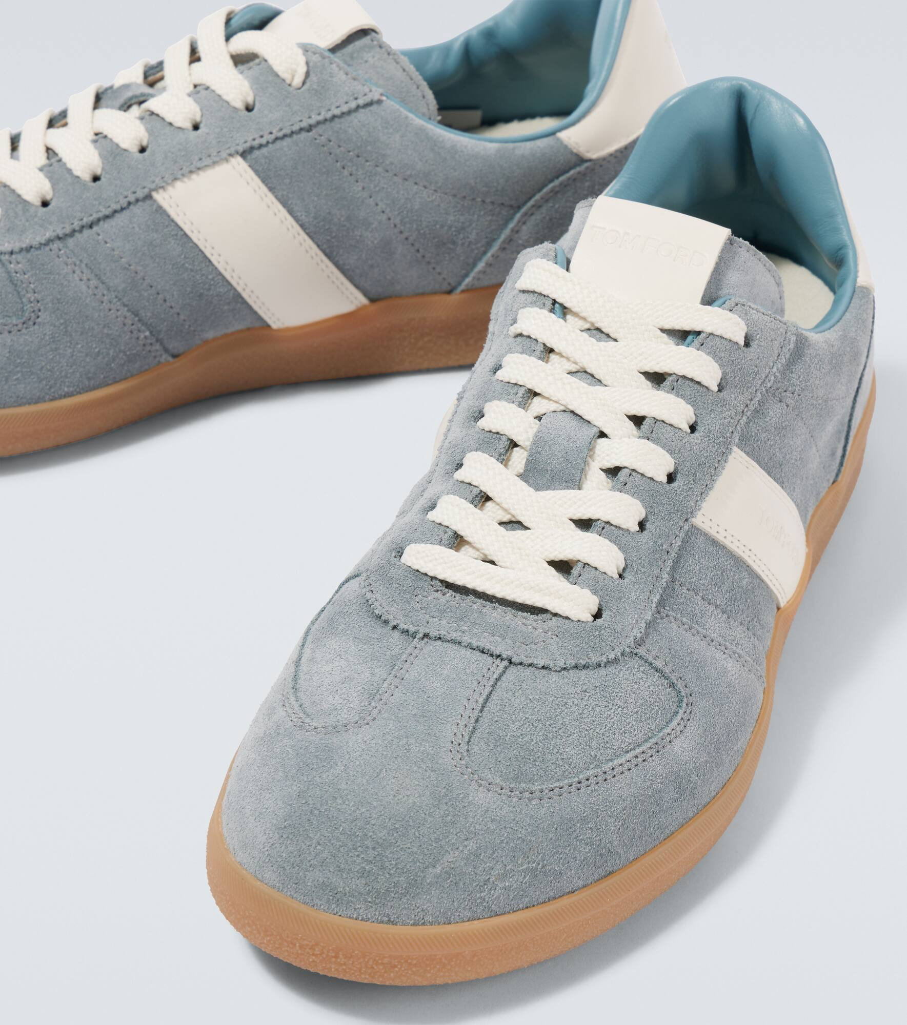Archer leather-trimmed suede sneakers - 3