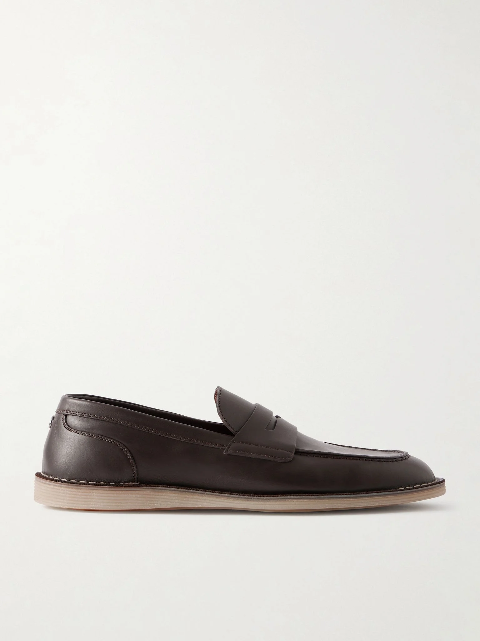 Leather Penny Loafers Brown - 1