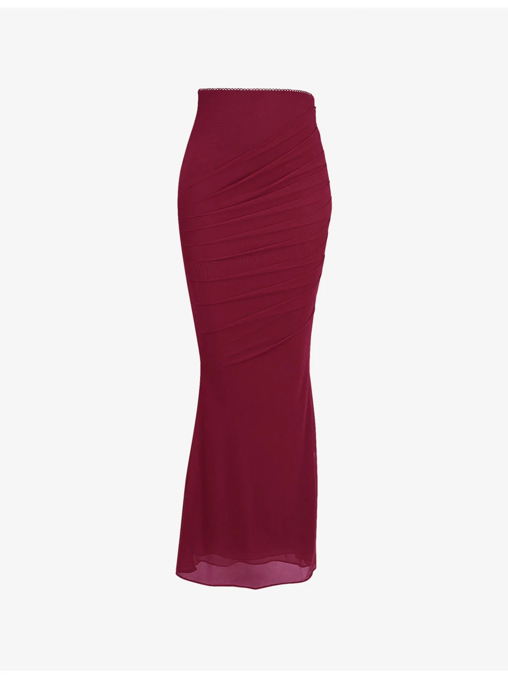 Cassidy Fluted-Hem Mesh Maxi Skirt - 1