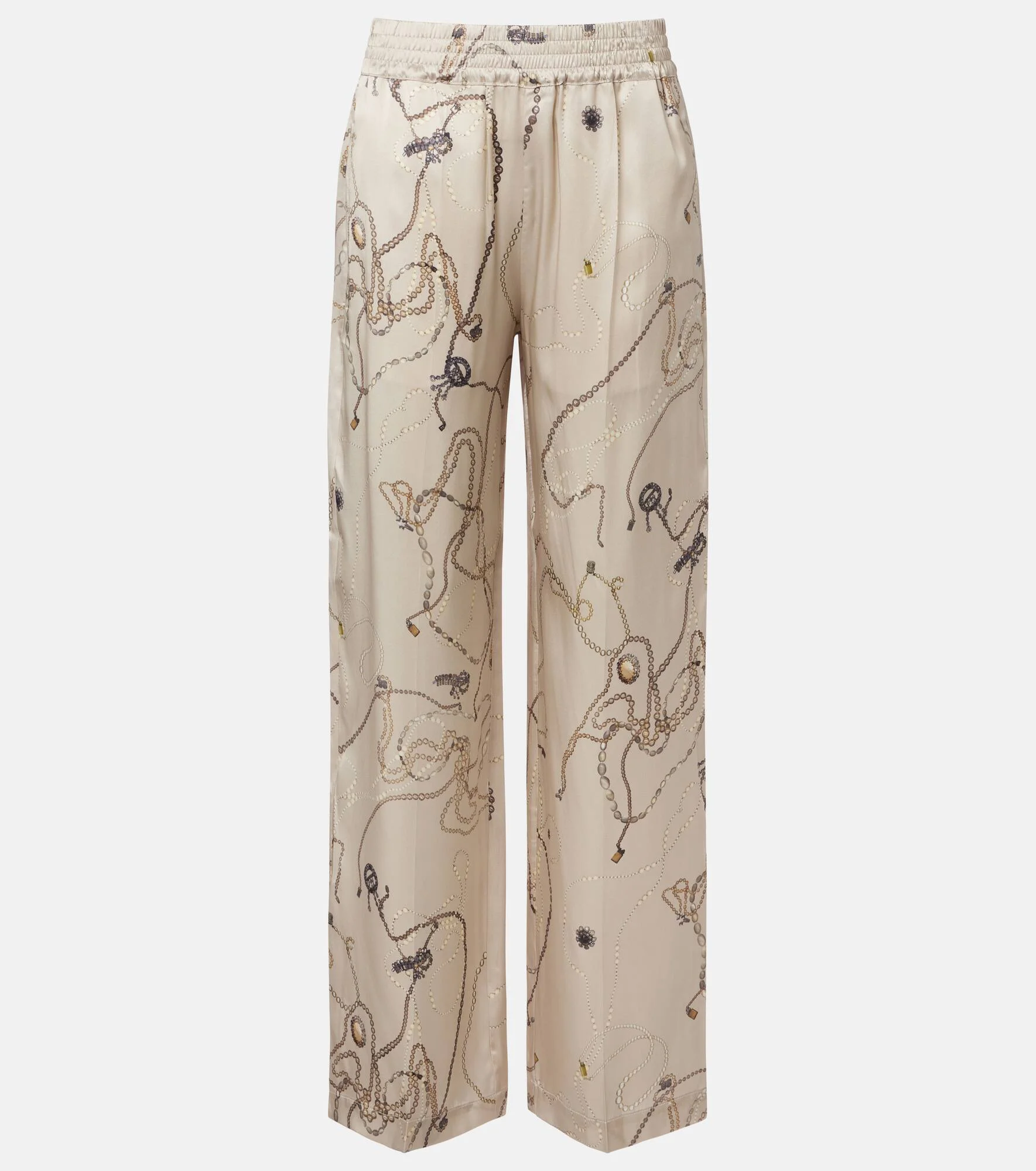 Printed silk satin pajama pants - 1