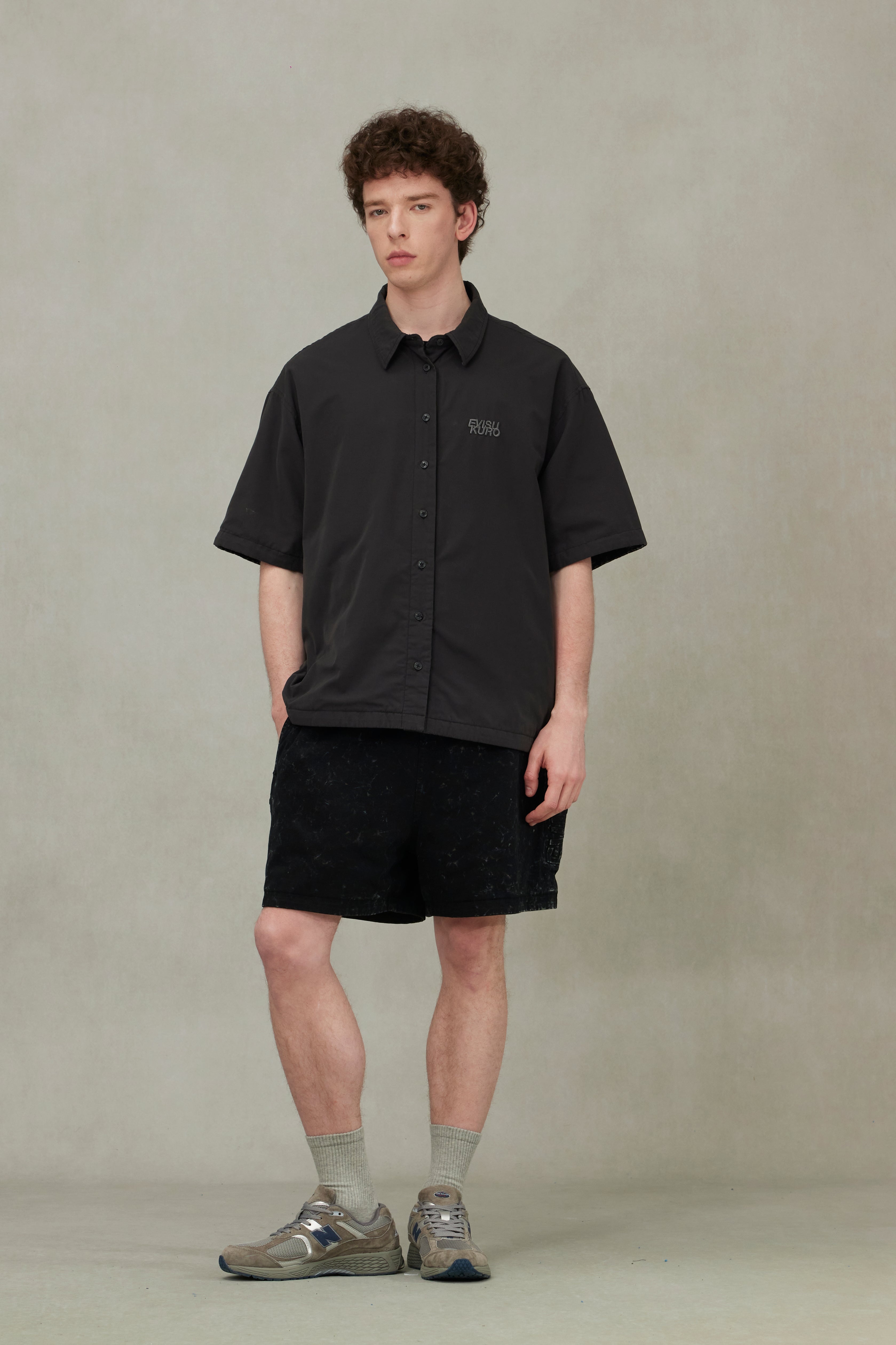 Reversible Washed Logo Embroidery and Embossing Relax Fit Jersey Shirt - 3