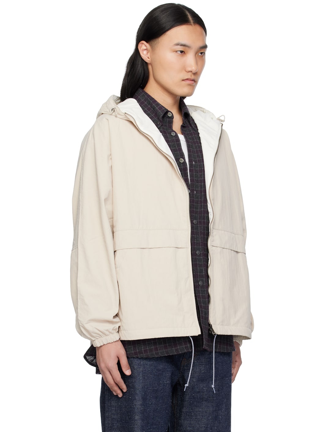 Beige Reversible Hooded Jacket - 2