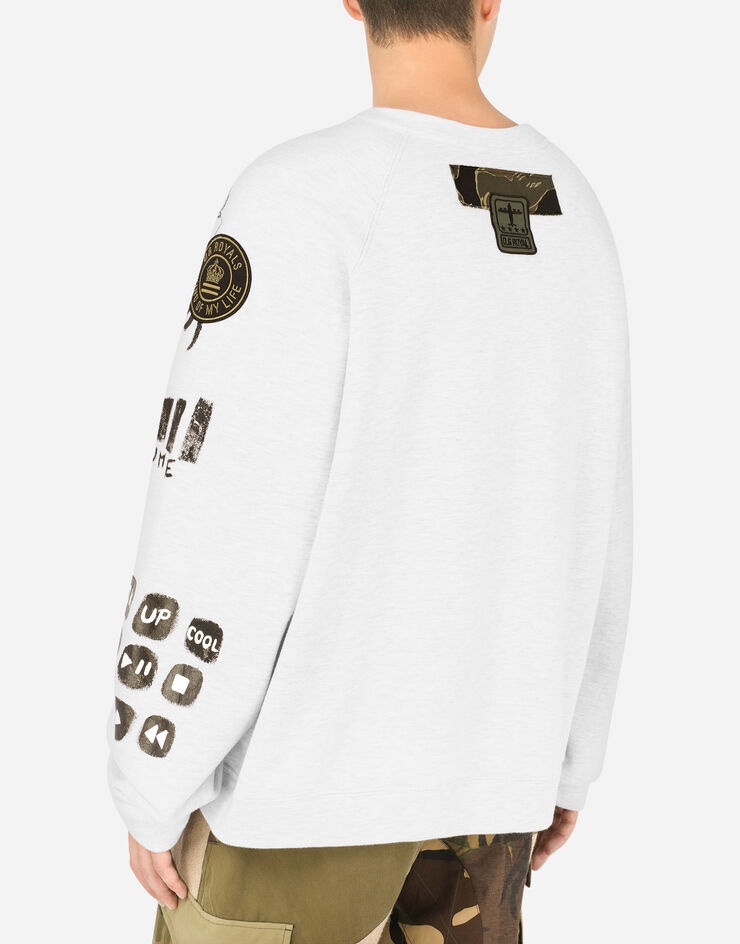 Printed jersey sweatshirt with patch - 4