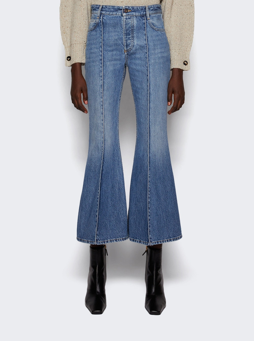 Cropped Kick Jeans Mid Blue - 3