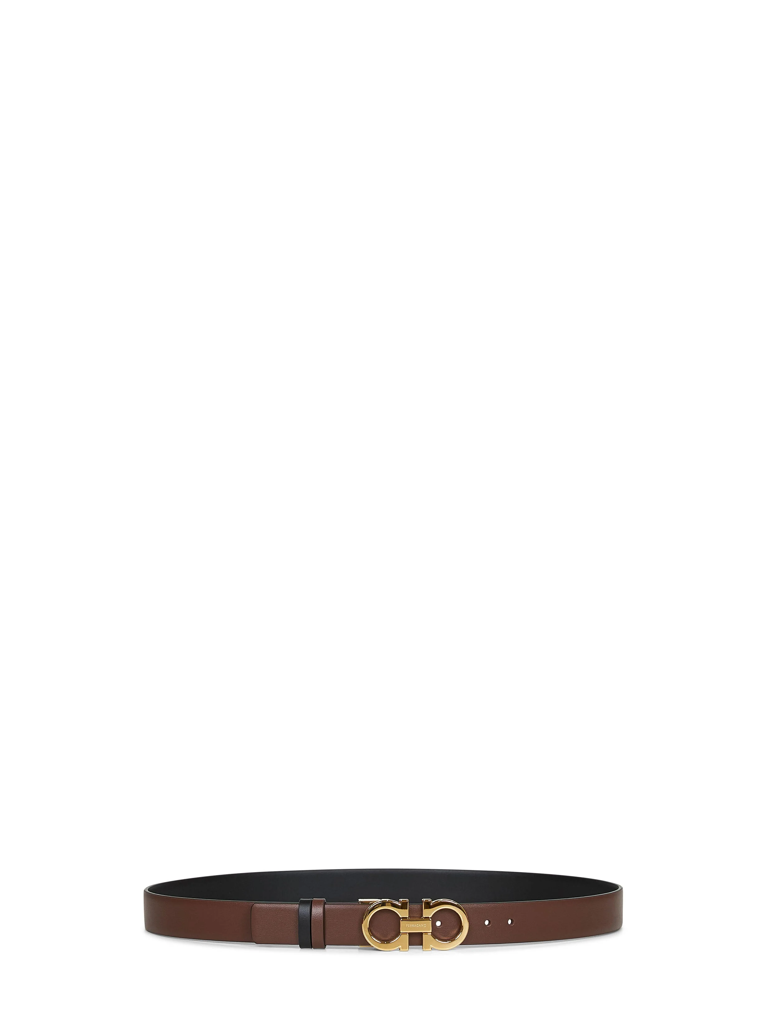 Two-tone leather reversible Gancini belt - 1