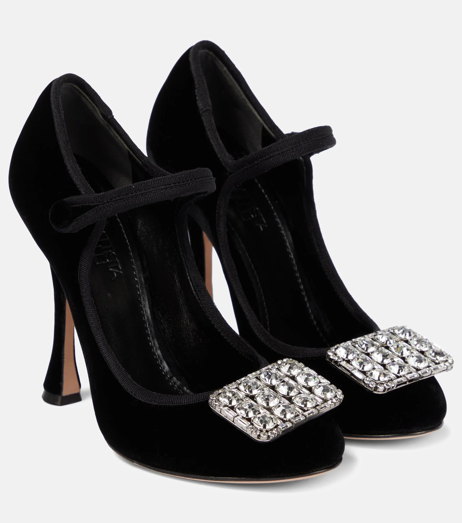 Embellished velvet pumps - 1