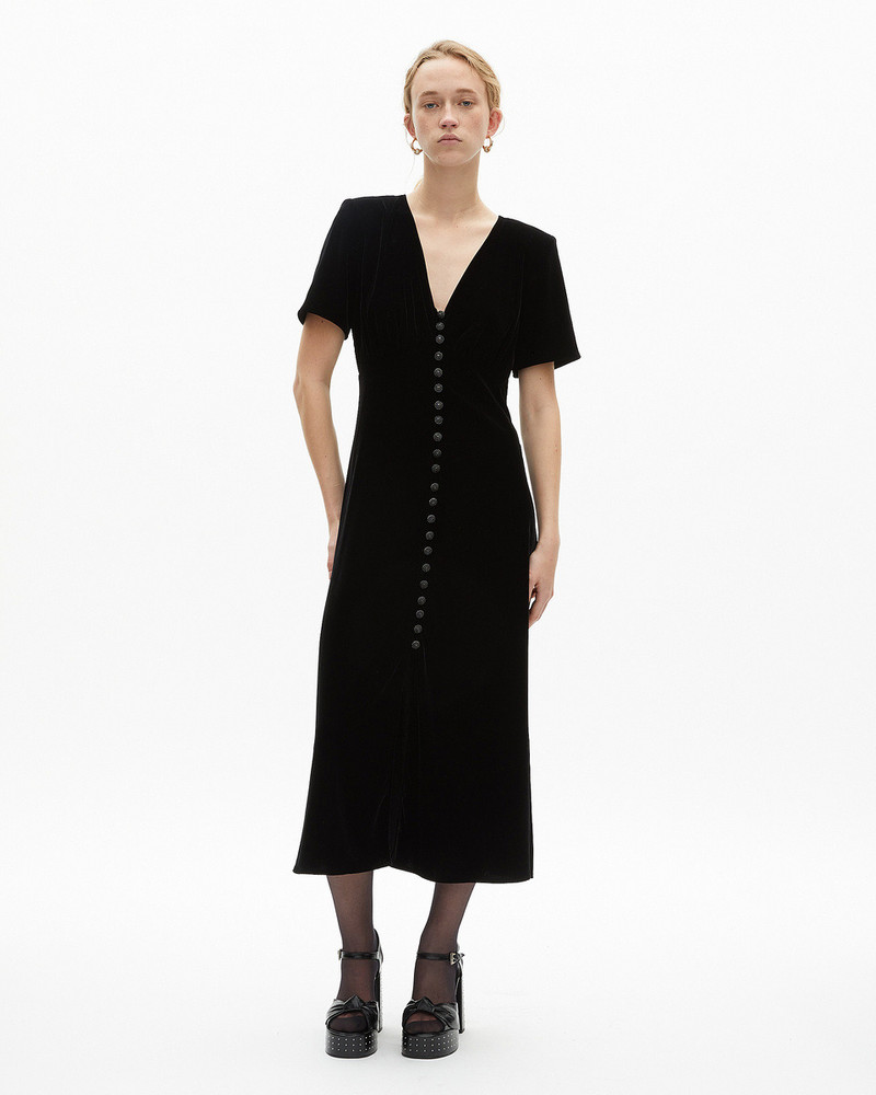 LONG BLACK VELVET DRESS 3