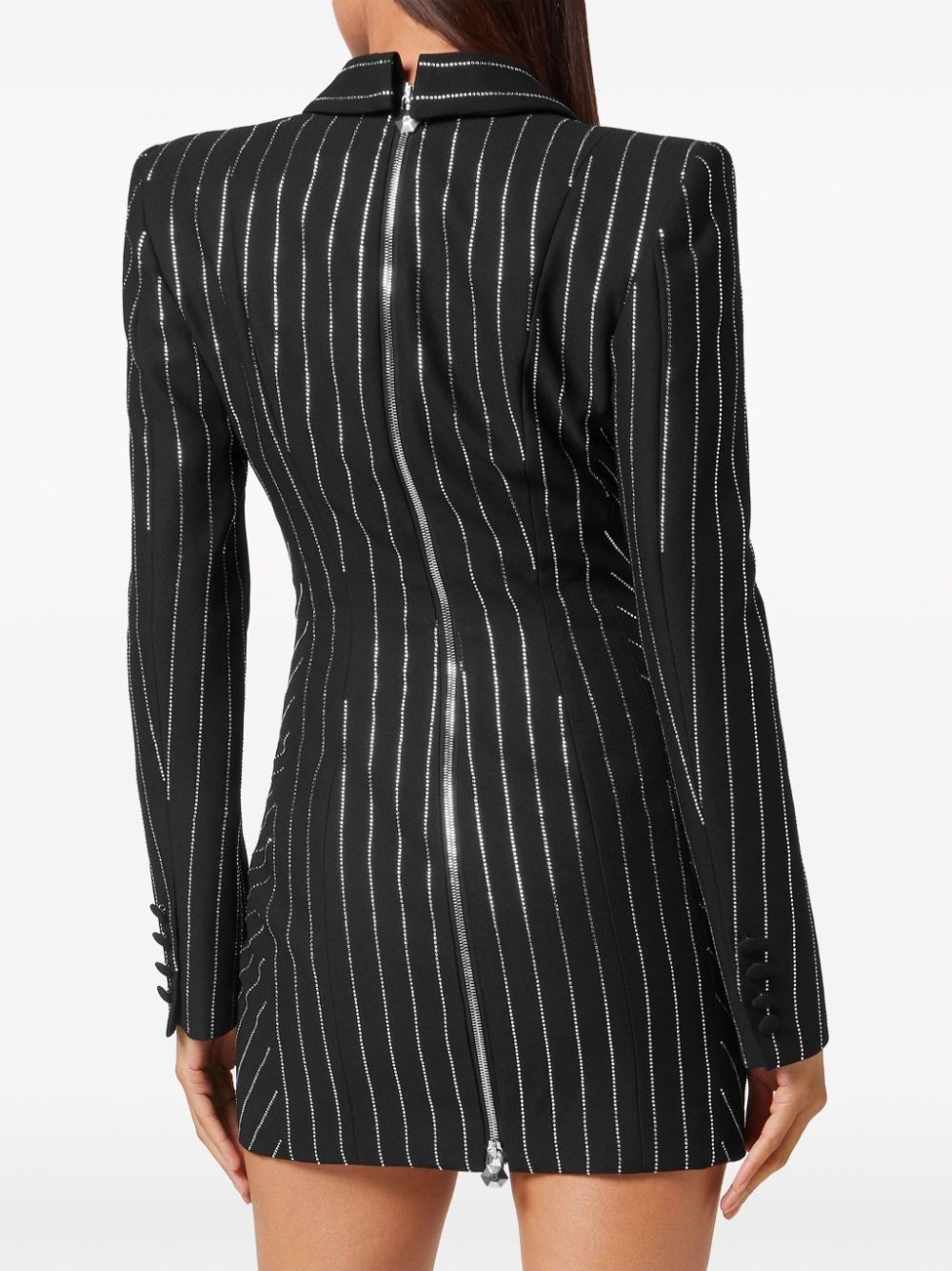Cady pinstripe-pattern minidress - 4