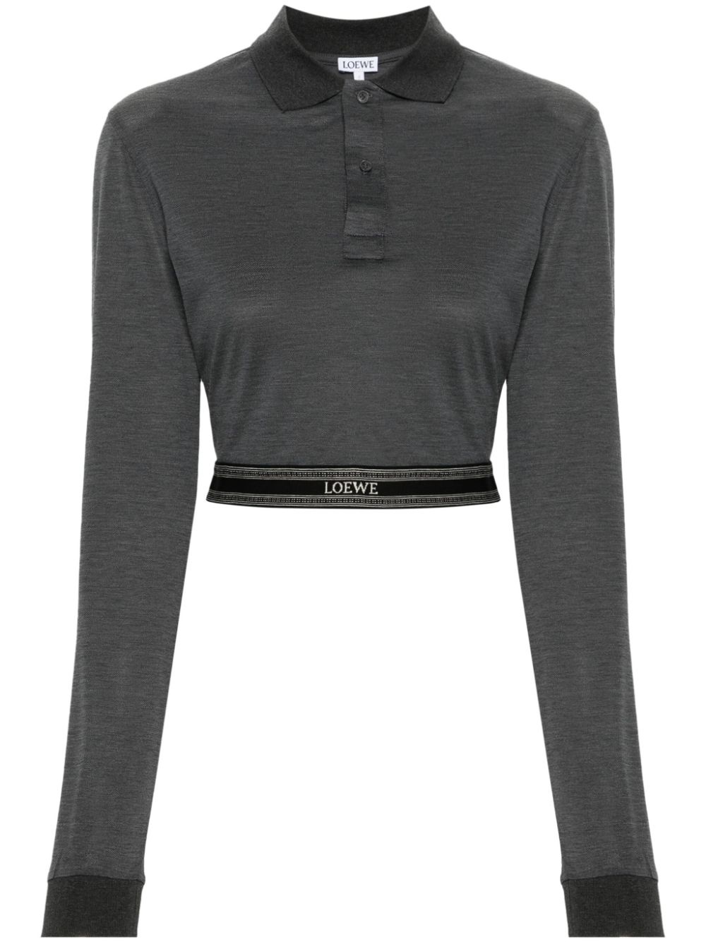 logo-waistband cropped polo shirt - 1