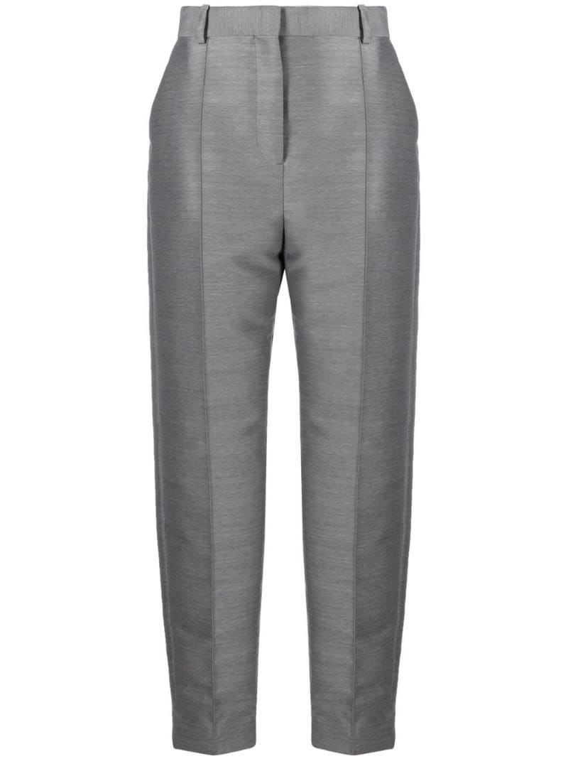 cropped pintuck trousers - 1