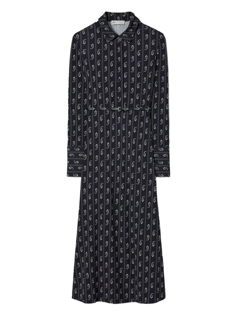 paisley-print belted shirtdress 1
