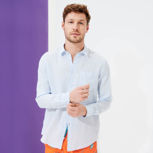 Men Linen Shirt Solid - 3