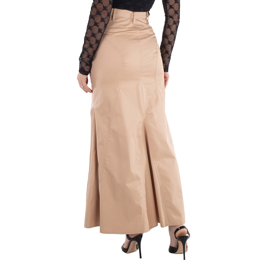 Burberry High-Waist Flared Cotton Skirt - 3