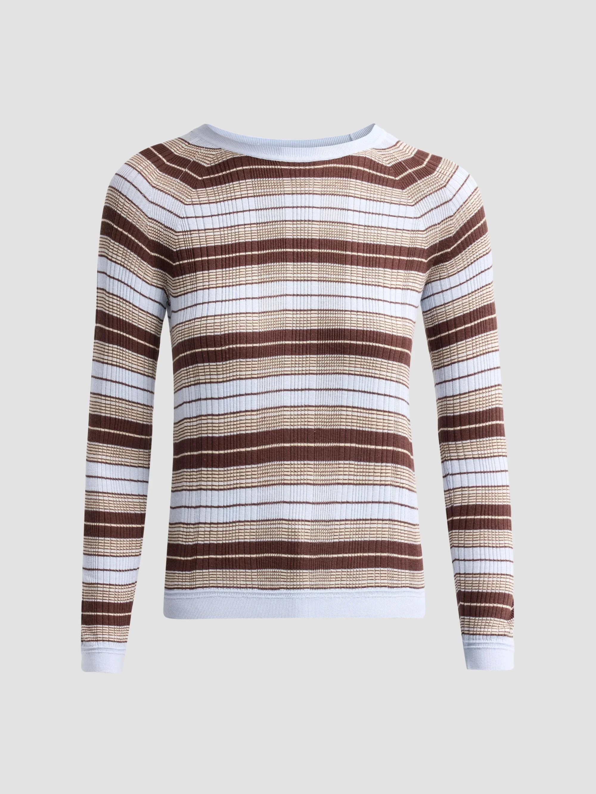 Women's Teresa Striped Silk-Blend Top - Light Blue Multi - 1