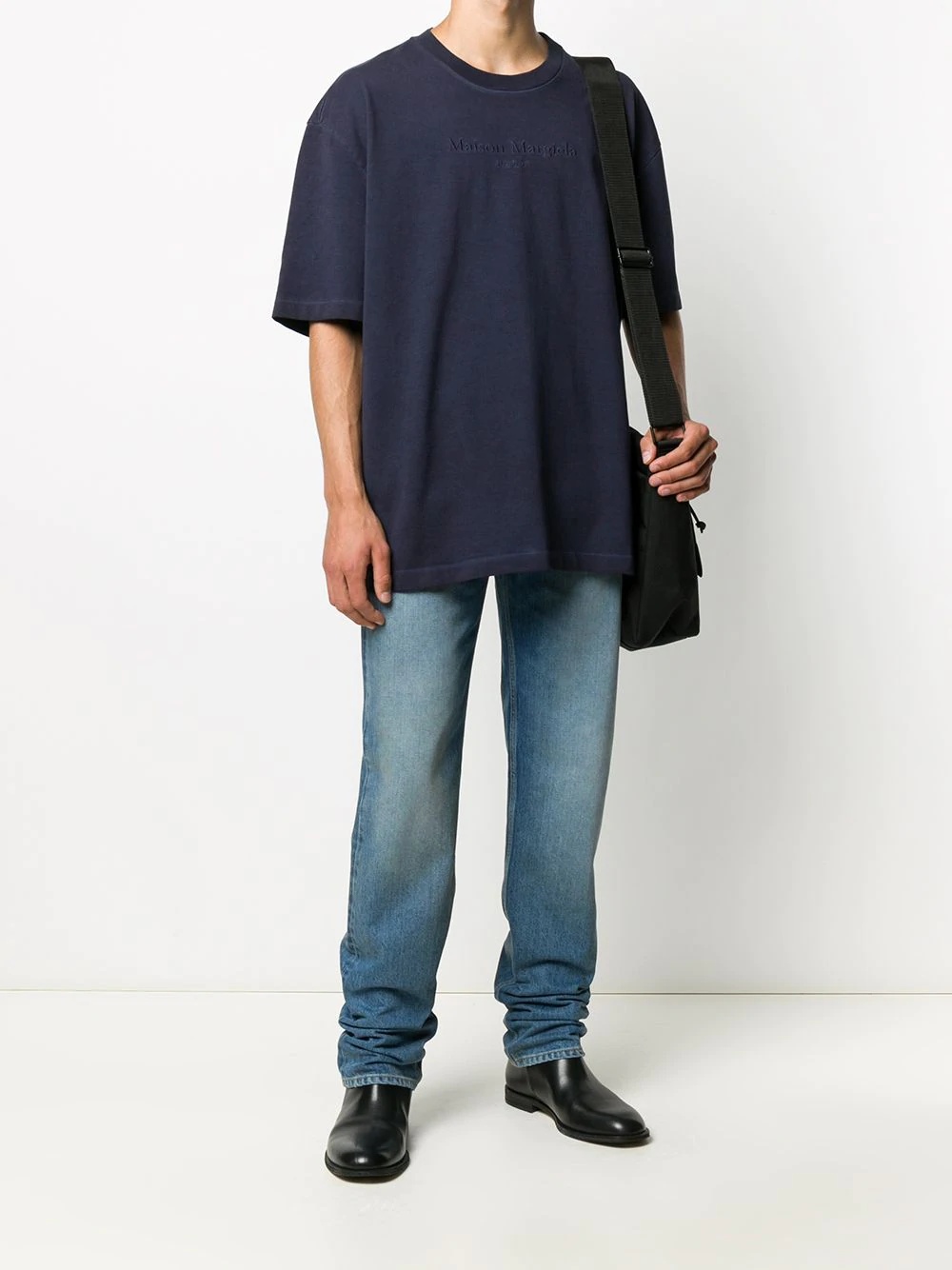 oversized embroidered logo faded T-shirt - 2