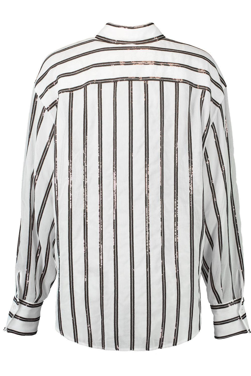Dazzling Stripe Embroidery Shirt - 4